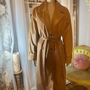 70s vintage style wrap coat  tan Women's Trench Coat